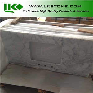 Bianco Carrara Vanity Tops, Bianco Carrara Bathroom Tops, Bianco Carrara Custom Vanity Tops, Bianco Carrara Bath Countertops, Bianco Carrara Bathroom Vanity Top