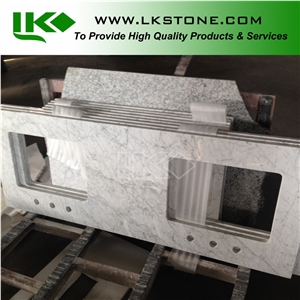 Bianco Carrara Vanity Tops, Bianco Carrara Bathroom Tops, Bianco Carrara Custom Vanity Tops, Bianco Carrara Bath Countertops, Bianco Carrara Bathroom Vanity Top