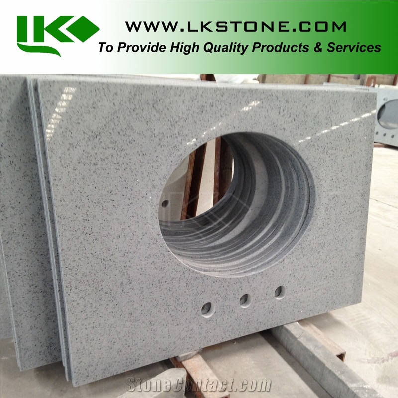 Grey Quartz Stone Bath Tops, Quartz Stone Countertops, Artificial Stone Solid Surface,Artificial Stone Bathroom Tops, Gray Arficial Stone Vanity Tops, Gray Quartz Stone Vanity Tops