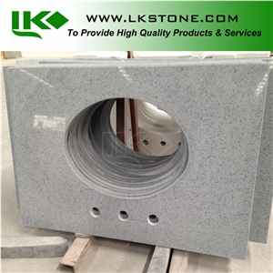 Grey Quartz Stone Bath Tops, Quartz Stone Countertops, Artificial Stone Solid Surface,Artificial Stone Bathroom Tops, Gray Arficial Stone Vanity Tops, Gray Quartz Stone Vanity Tops