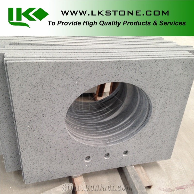 Grey Quartz Stone Bath Tops, Quartz Stone Countertops, Artificial Stone Solid Surface,Artificial Stone Bathroom Tops, Gray Arficial Stone Vanity Tops, Gray Quartz Stone Vanity Tops