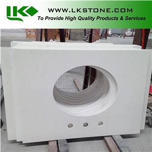 Pure White Quartz Stone Vanity Tops, Pure White Artificial Bathroom Tops, White Caesarstone Vantity Tops, White Bathroom Countertops, White Vanity Tops