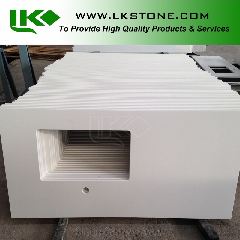 Pure White Quartz Stone Vanity Tops, Pure White Artificial Bathroom Tops, White Caesarstone Vantity Tops, White Bathroom Countertops, White Vanity Tops