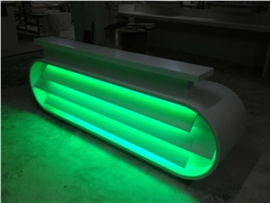 Contemporary Design Lighting up Solid Top Office Small Reception Desk