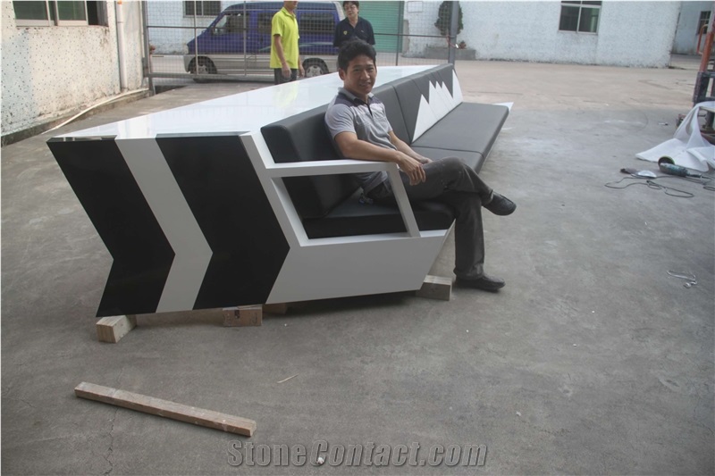 Long-Term Using Guarantee Acrylic Solid Surface Sofa & Reception Desk