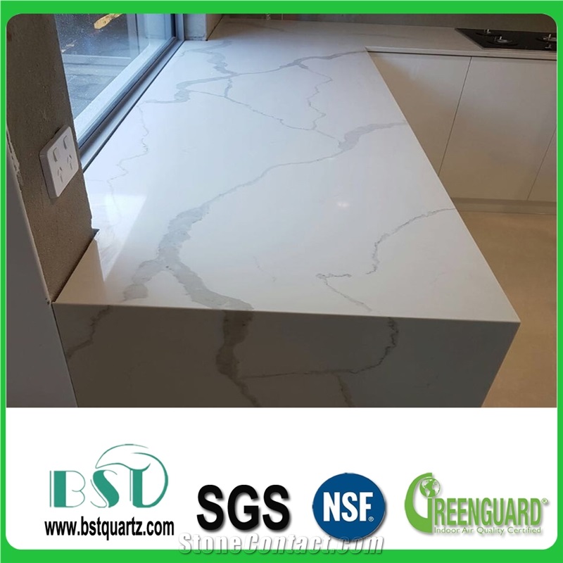 Calacatta Quartz Kitchen Countertops/Calacatta Quartz Kithen Island Top/Calacatta Engineered Quartz Bar Tops