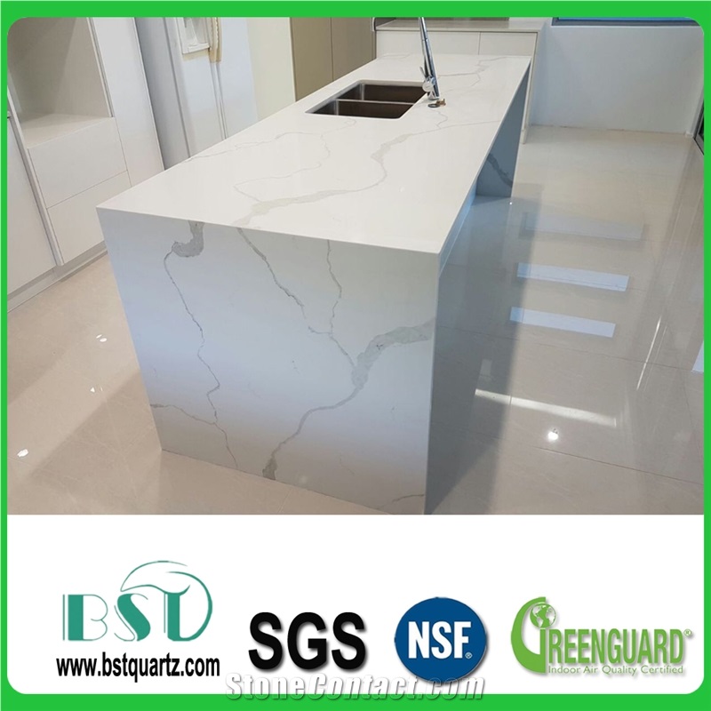 Calacatta Quartz Kitchen Countertops/Calacatta Quartz Kithen Island Top/Calacatta Engineered Quartz Bar Tops