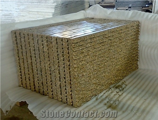 G682 Granite Cultured Stone, China Yellow Granite Stone Wall Decotation, Natural Split Surface Wall Cladding Tiles, Sunset Gold Stone Wall Decor&Ledge Stone