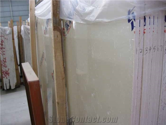 China Royal Botticino Beige Artificial Marble Slabs
