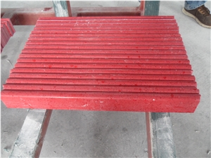 Polished Bullnosed Artificial Red Quartz Wall Skirting Molding Stones