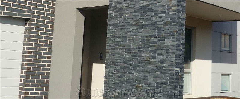 Black Slate Ledge Stone/Slate Culture Stone/Split Face Culture Stone/Stone Wall Cladding/Black Slate Stone Wall Decor/Feature Wall/Thin Stone Veneer/Ledge Stone