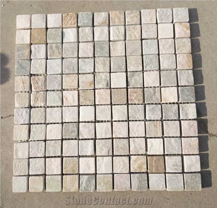 Cheap Beige Slate Mosaic Tile for Walling Flooring,Slate Stone Mosaic Tile,Slate Mosaic Tile Pattern