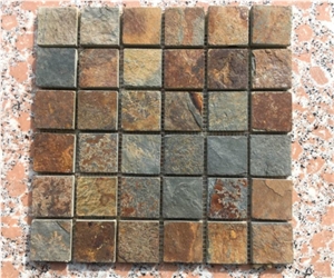 Cheap Rusty Slate Mosaic Tile for Walling Flooring,Slate Stone Mosaic Tile,Slate Mosaic Tile Pattern