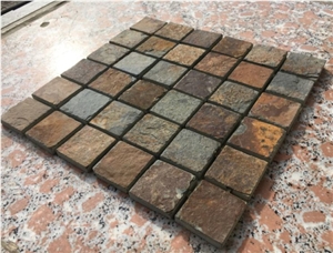 Cheap Rusty Slate Mosaic Tile for Walling Flooring,Slate Stone Mosaic Tile,Slate Mosaic Tile Pattern
