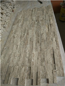 Coffee Travertine Ledge Stone/Stone Wall Decor/Thin Stone Veneer/Ledge Stone/Split Face Culture Stone/Manufactured Stone Veneer/Stone Wall Cladding