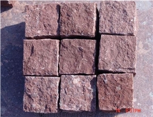 G666,Cobblestone,Red Porphyry,Cubestone,Cheap Granite Cobble Stone,Paving Stone.