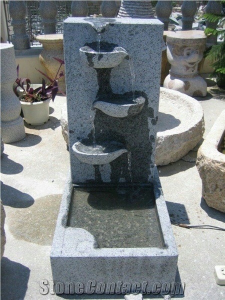 Garden Stone Water Features, Grey Granite Water Features, Natural Stone Garden Fountain