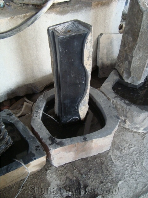 Garden Stone Water Features, Grey Granite Water Features, Natural Stone Garden Fountain
