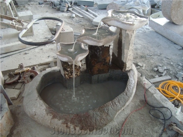 Garden Stone Water Features, Grey Granite Water Features, Natural Stone Garden Fountain