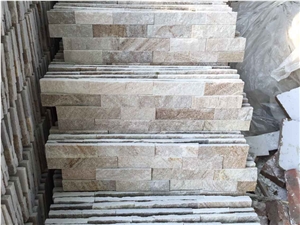 Golden Line Quartzite,Golden Quartzite Culture Stone,Quartzite Wall Panel,Wall Decor,Natural Stone Wall Cladding,Stone Veneer,Corner Stone