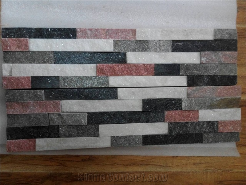 Mix Color Multicolor Culture Stone Ledger Stone Panel ,Wall Cladding Stacked Stone ,Flexible Stone Veneer,Feature Wall