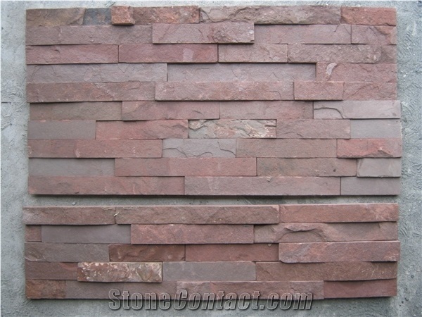 Purple Sandstone Ledge Stone/Stone Veneer/Stone Wall Cladding/Feature Wall/Split Face Culture Stone/Manufactured Stone Veneer/Thin Stone Veneer