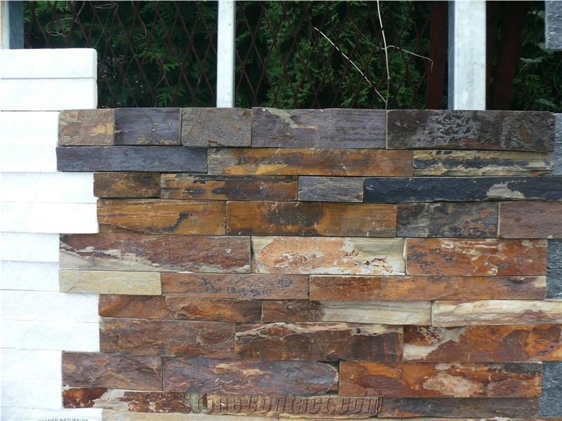 Rough Surface Yellow Slate Stone Wall Cladding/Ledge Stone/Stone Wall Decor/Thin Stone Veneer/Feature Wall/Split Face Culture Stone/Ledge Stone/Manufactured Stone Veneer