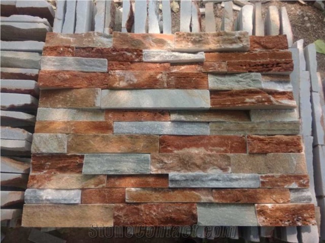 Rough Surface Yellow Slate Stone Wall Cladding/Ledge Stone/Stone Wall Decor/Thin Stone Veneer/Feature Wall/Split Face Culture Stone/Ledge Stone/Manufactured Stone Veneer