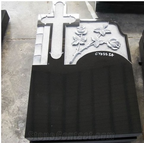 Spain Style Tombstone, Shanxi Black & India Black Granite Monument & Tombstone,Western Style Monuments/ Upright Monuments/ Western Style Tombstones/ Single Monuments/ Gravestone