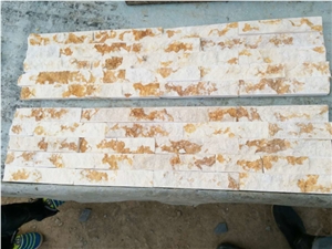 Sunny Beige Marble Stone Wall Cladding/Ledge Stone/Stone Wall Decor/Thin Stone Veneer/Ledge Stone/Culture Stone/Feature Wall/Split Face Culture Stone/Manufactured Stone Veneer