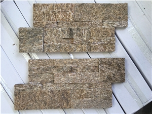 Tiger Skin Yellow Ledge Stone/Stone Wall Cladding/Stone Wall Decor/Thin Stone Veneer/Feature Wall/Split Face Culture Stone/Manufactured Stone Veneer/Ledge Stone