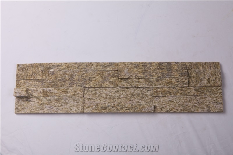 Tiger Skin Yellow Stone Wall Cladding/Stone Wall Decor/Feature Wall/Split Face Culture Stone/Manufactured Stone Veneer/Thin Stone Veneer/Ledge Stone