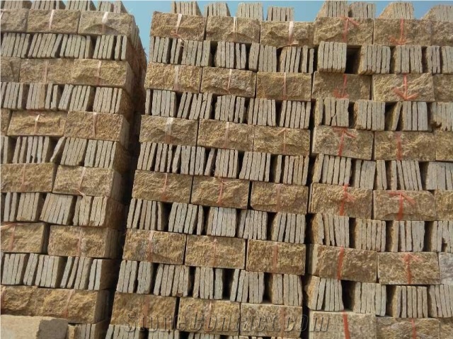 Tiger Skin Yellow Stone Wall Cladding/Stone Wall Decor/Feature Wall/Split Face Culture Stone/Manufactured Stone Veneer/Thin Stone Veneer/Ledge Stone
