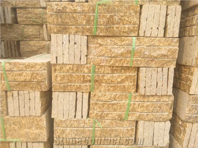 Tiger Skin Yellow Stone Wall Cladding/Stone Wall Decor/Feature Wall/Split Face Culture Stone/Manufactured Stone Veneer/Thin Stone Veneer/Ledge Stone