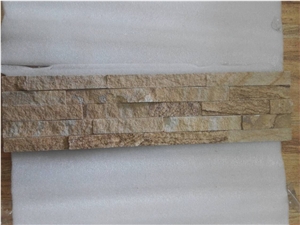 Yellow Sandstone Ledge Stone/Stone Wall Cladding/Stone Wall Decor/Thin Stone Veneer/Split Face Culture Stone/Manufactured Stone Veneer