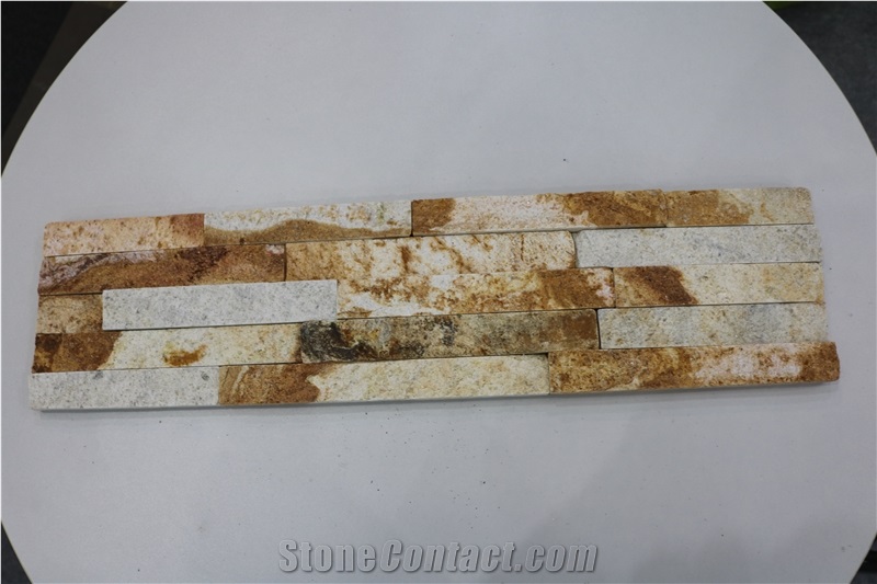 Yellow Sandstone Wall Cladding/Ledge Stone/Stone Wall Decor/Feature Wall/Split Face Culture Stone/Manufactured Stone Veneer/Culture Stone