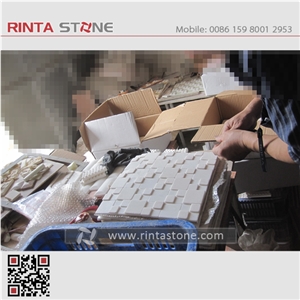 Natural Stone Mosaic Tiles,Marble Mosaic Bathroom Culture Stone,Wall Cladding Panel Format Panel Decorative Stone Chipped Mosaic Pattern Composited Tiles Honeycomb Panel Ceramic Backed Mosaic