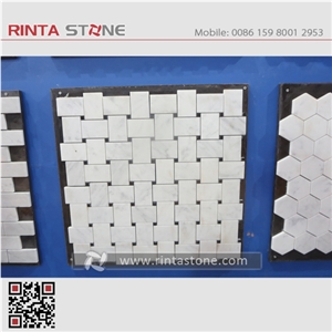 Natural Stone Mosaic Tiles,Marble Mosaic Bathroom Culture Stone,Wall Cladding Panel Format Panel Decorative Stone Chipped Mosaic Pattern Composited Tiles Honeycomb Panel Ceramic Backed Mosaic