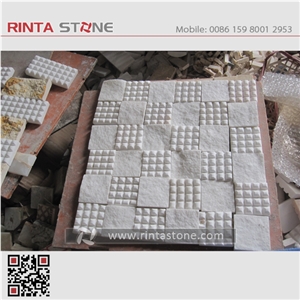 Natural Stone Mosaic Tiles,Marble Mosaic Bathroom Culture Stone,Wall Cladding Panel Format Panel Decorative Stone Chipped Mosaic Pattern Composited Tiles Honeycomb Panel Ceramic Backed Mosaic