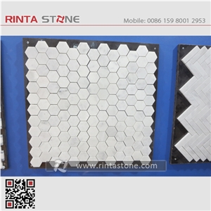 Natural Stone Mosaic Tiles,Marble Mosaic Bathroom Culture Stone,Wall Cladding Panel Format Panel Decorative Stone Chipped Mosaic Pattern Composited Tiles Honeycomb Panel Ceramic Backed Mosaic