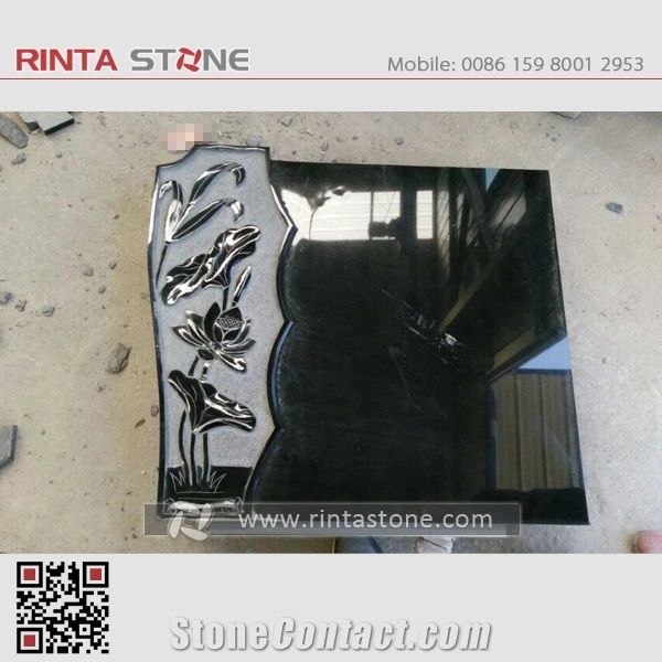 Shanxi Black Granite Tombstone Gravestone,Shanxi Black Monuments,Pure Black Stone Custom Monumnets,Absoulute Black Granite Headstone Western Style Monuments Tombstones Diamond Black Engraved Tombstone
