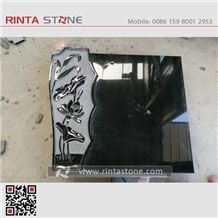 Shanxi Black Granite Tombstone Gravestone,Shanxi Black Monuments,Pure Black Stone Custom Monumnets,Absoulute Black Granite Headstone Western Style Monuments Tombstones Diamond Black Engraved Tombstone