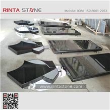 Shanxi Black Granite Tombstone Gravestone,Shanxi Black Monuments,Pure Black Stone Custom Monumnets,Absoulute Black Granite Headstone Western Style Monuments Tombstones Diamond Black Engraved Tombstone