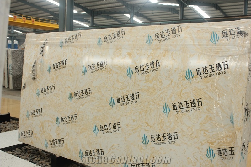 Golden Color Man Made Stone Slabs