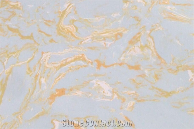 Golden Crystal Engineer Onyx Slabs & Tiles, China Yellow Artificial Stone
