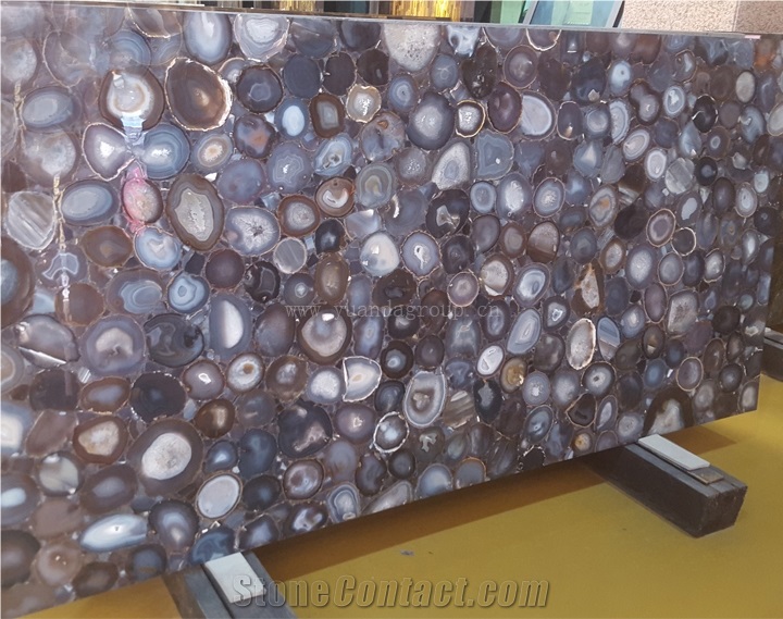 Grey/Brown Agate Gemstone Slabs,Brown Agate Semiprecious Stone Slabs, Semiprecious Stone Tiles