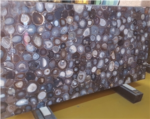 Grey/Brown Agate Gemstone Slabs,Brown Agate Semiprecious Stone Slabs, Semiprecious Stone Tiles