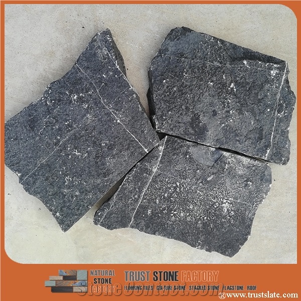 Black Limestone Flagstone / Dark Limestone Flagstone Walkway Pavers / Random Flagstones Road Paving / Flagstone Wall Tile&Floor Tile / Irregular Flagstones for Flooring&Wall Cladding/Landscaping Stone