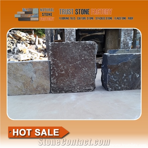 Brown Quartzite Cobble Stone, Paving, Landscape Paving, Walk Paving, Garden Stepping