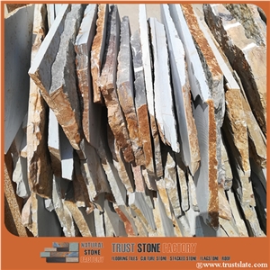 China Irregular Random Flagstone Brown Yellow Slate Pavers Split Nature Face Tile Landscaping Natural Stone for Indoor & Outdoor Patios Walkways Garden Courtyard Pool Decks Surrounding Project